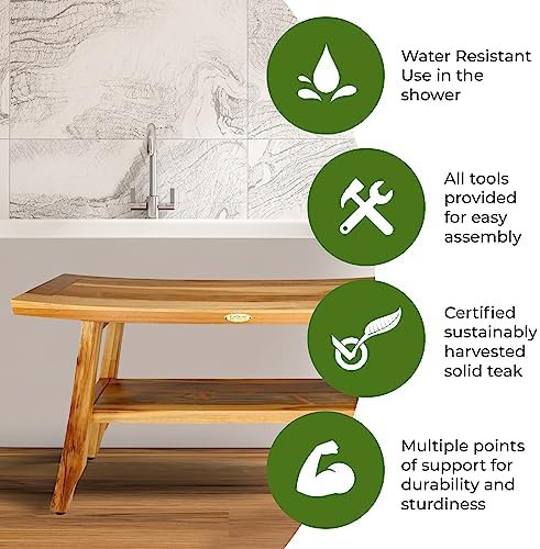 Satori teak stool with furniture cleaner — photo 5