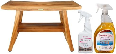 Teak bench with cleaner and sealer kit