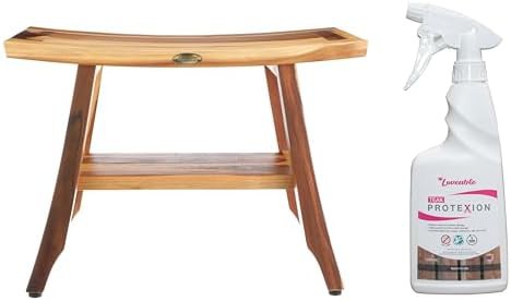 Twenty four inch teak bench with sealer