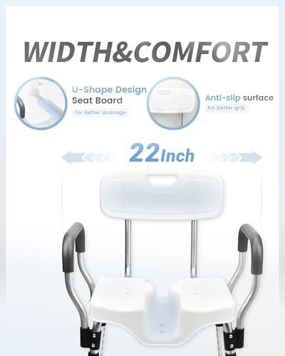 U-shape seat shower chair with arms — photo 3