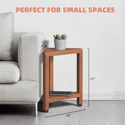 Teak corner shower stool for shaving — photo 3