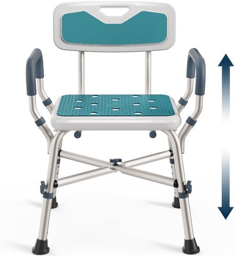 Teal heavy duty chair with padded arms