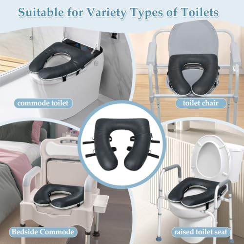 Padded soft round commode seat cover — photo 2
