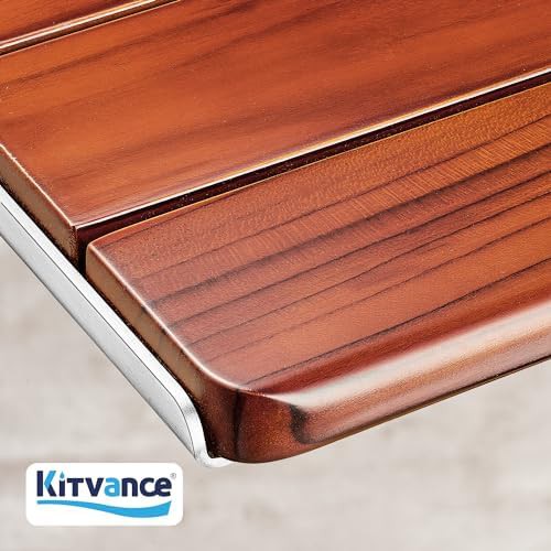 Folding teak wall mounted seat 20 in — photo 4