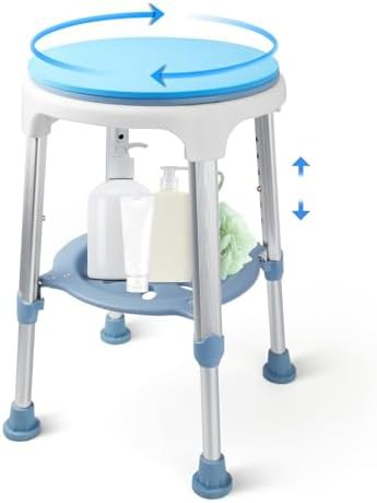 Swivel seat adjustable shower stool 350 lbs