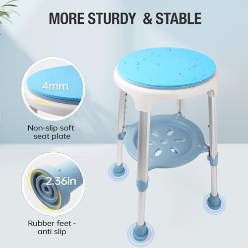 Swivel seat adjustable shower stool 350 lbs — photo 4