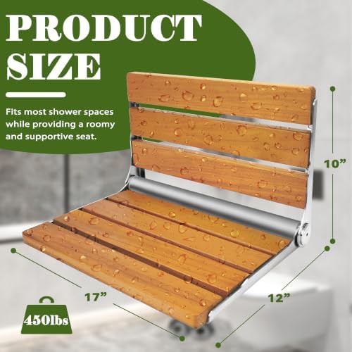 Folding teak wood shower chair — photo 3