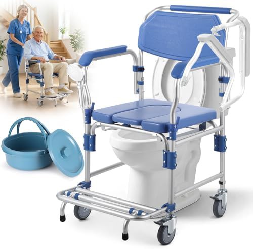 Foldable padded shower chair with drop arms