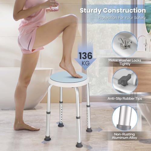 Stainless Steel Swivel Shower Stool — photo 4