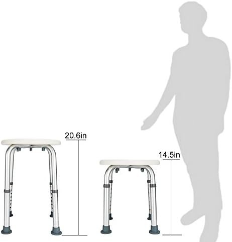 Round white adjustable shower stool — photo 4