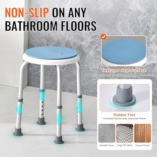 Swivel Shower Stool with Adjustable Height — photo 4