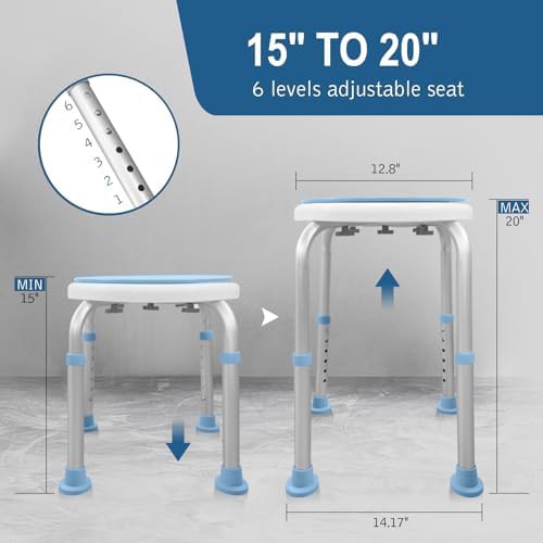 Swivel shower chair with adjustable height legs — photo 5