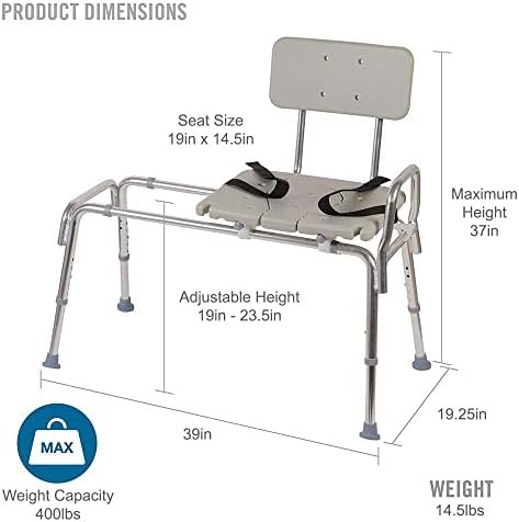 Transfer bench and steel bedside commode — photo 4