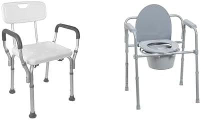 Adjustable Shower Chair with Padded Arms