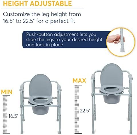 Adjustable Shower Chair with Padded Arms — photo 4