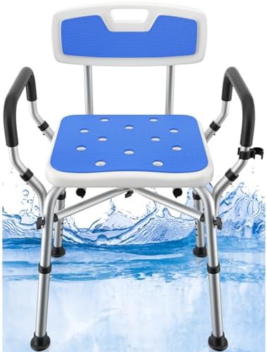 Adjustable shower chair with aluminum tubing