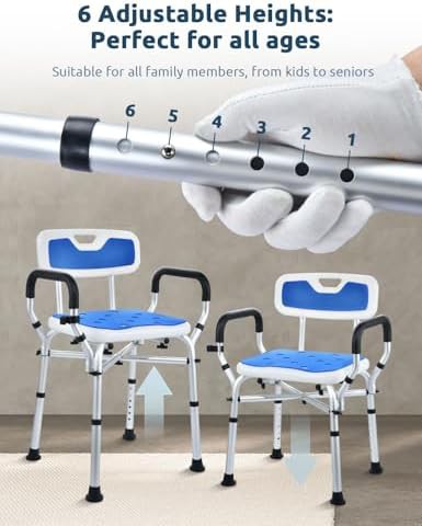 Adjustable shower chair with aluminum tubing — photo 5