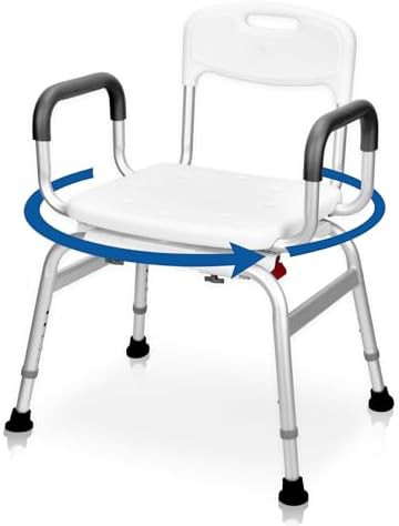 Swivel seat heavy duty shower chair