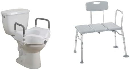 Raised Toilet Seat and Tub Transfer Bench Bundle