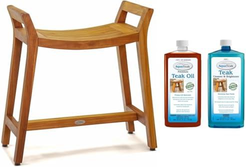 Ascend teak bench with two step care kit