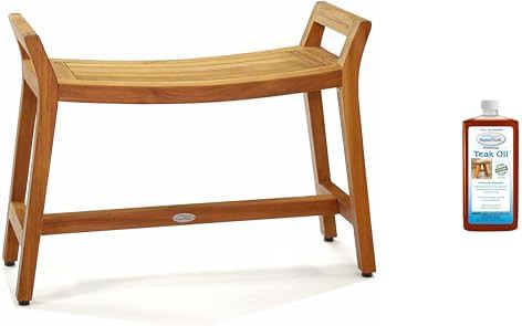 Estate teak bench with premium teak oil