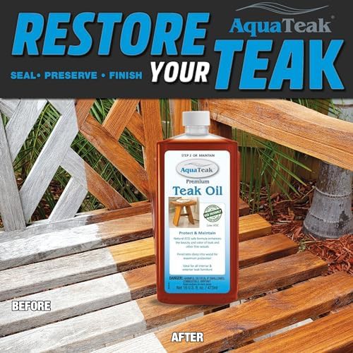 Estate teak bench with premium teak oil — photo 5