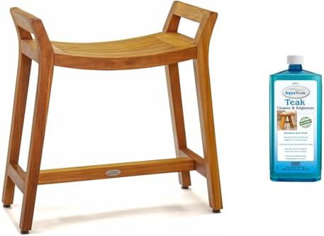 Ascend teak bench with cleaner and brightener