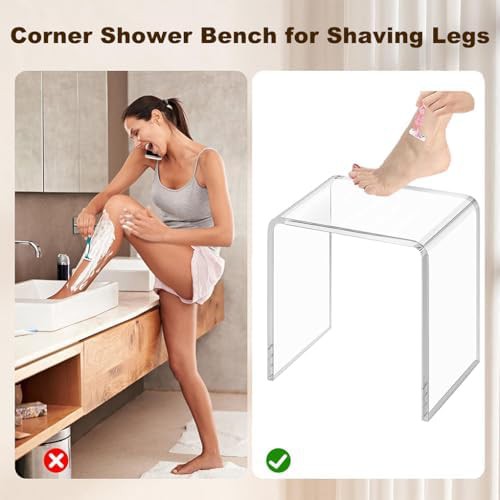 Clear Acrylic Heavy Duty Shower Bench — photo 4