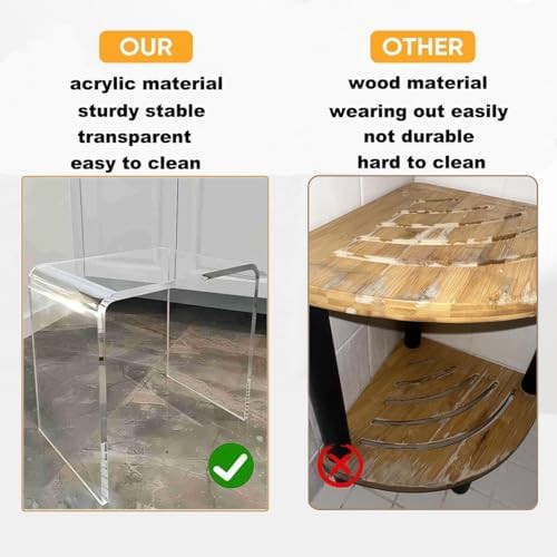 Clear Acrylic Heavy Duty Shower Bench — photo 5