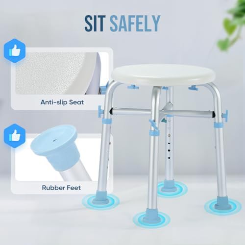 Heavy duty round shower stool 500 lb — photo 4