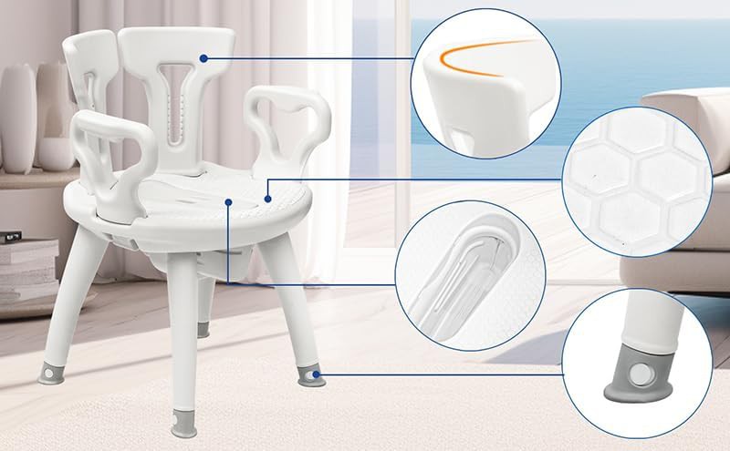 Commode shower chair with liftable arms — photo 3