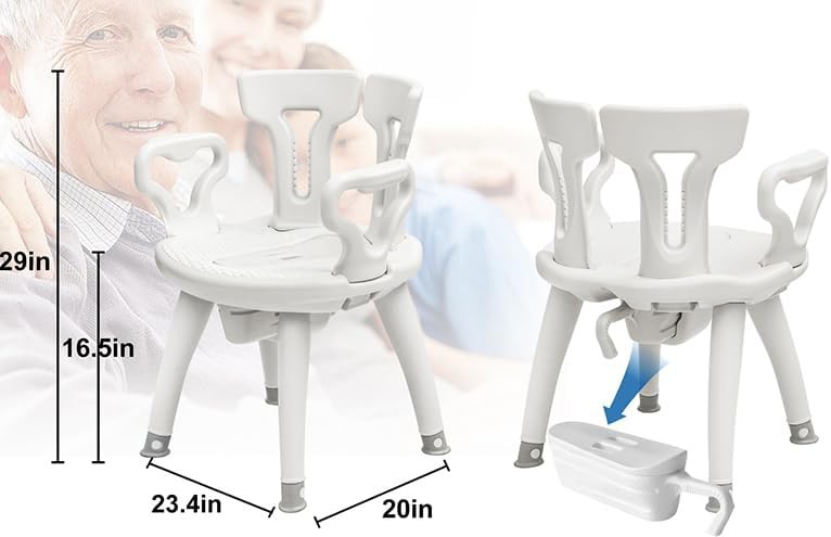 Commode shower chair with liftable arms — photo 4
