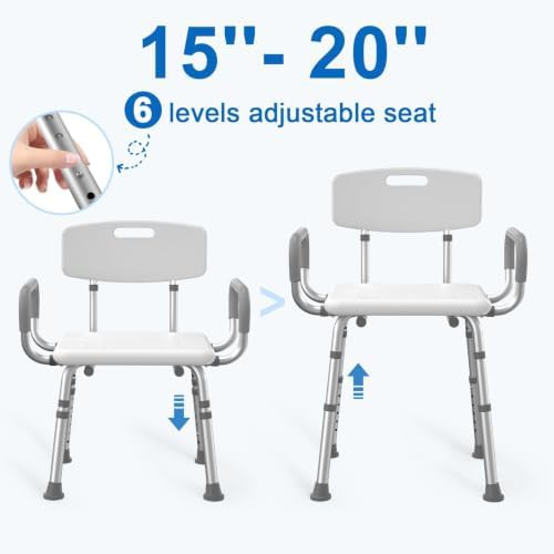 Shower chair with padded armrests and back — photo 4