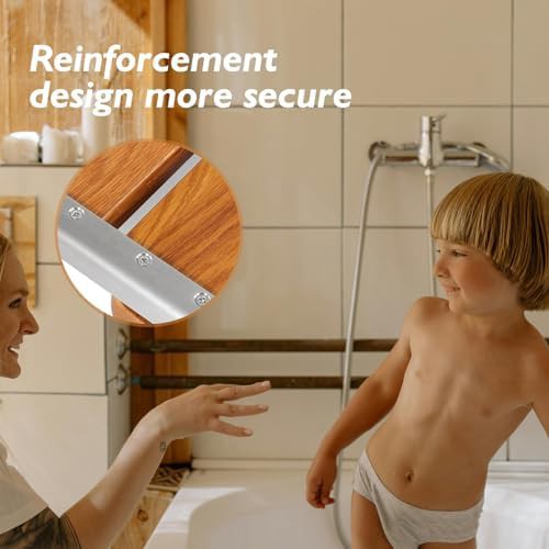 Wall mounted teak folding shower bench — photo 5