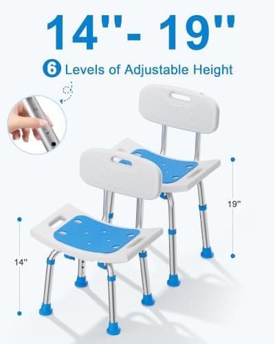 Aluminum shower chair with removable backrest — photo 4
