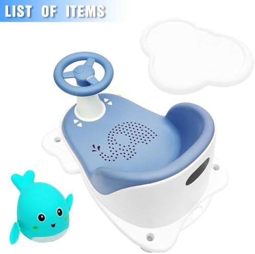 Blue padded sit up baby bath seat — photo 3