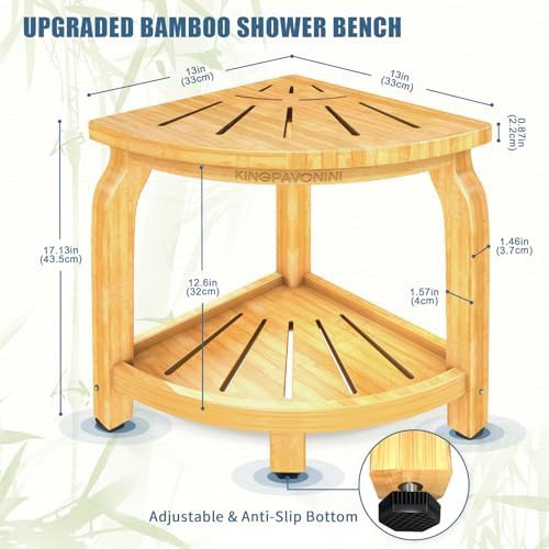 Bamboo corner stool with shaving shelf — photo 5