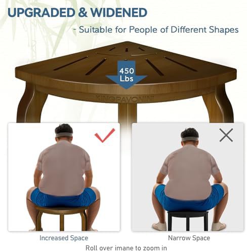 Bamboo corner bench with storage shelf — photo 4