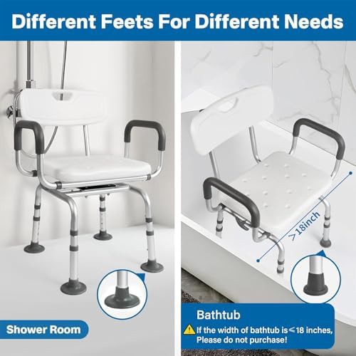 Blue swivel seat shower chair for tubs — photo 4