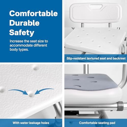 Blue swivel seat shower chair for tubs — photo 5