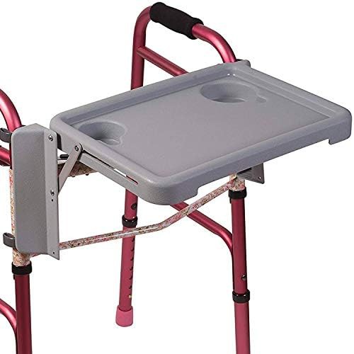 Tub transfer bench with walker tray