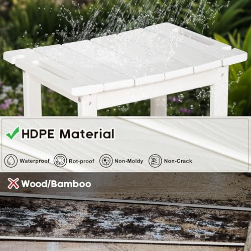 White HDPE stool with handles — photo 3