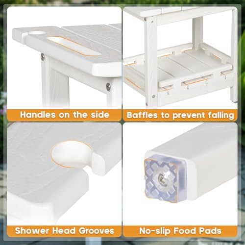 White HDPE stool with handles — photo 4