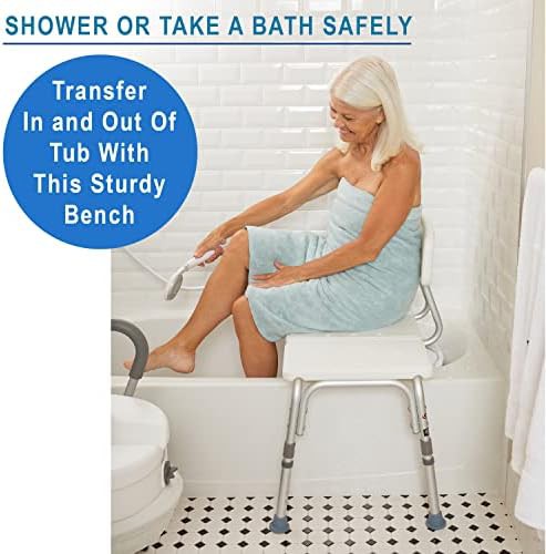 Tub transfer bench with adjustable backrest — photo 3