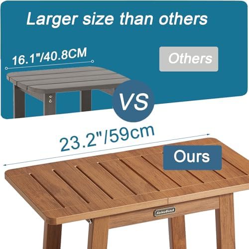 Brown poly lumber shower bench with adjustable feet — photo 4