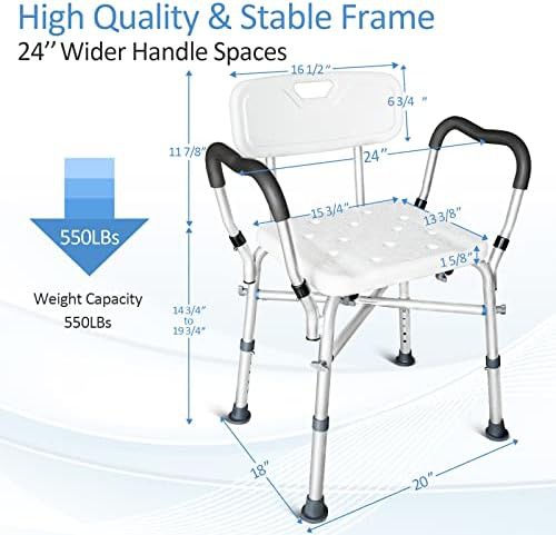 Aluminum bath chair with wedge pillow set — photo 4