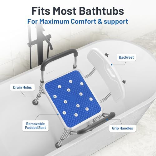 Heavy Duty Shower Chair with Padded Arms — photo 3