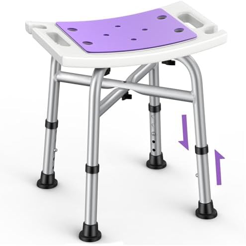Reinforced 450 lbs shower stool with suction feet