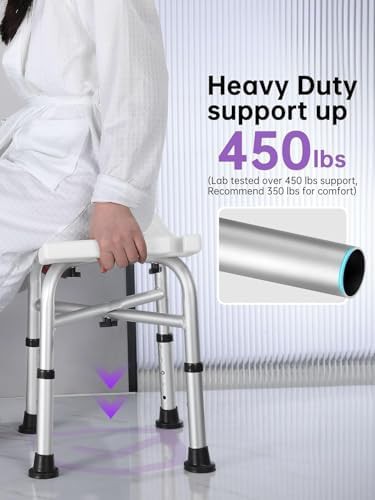 Reinforced 450 lbs shower stool with suction feet — photo 3