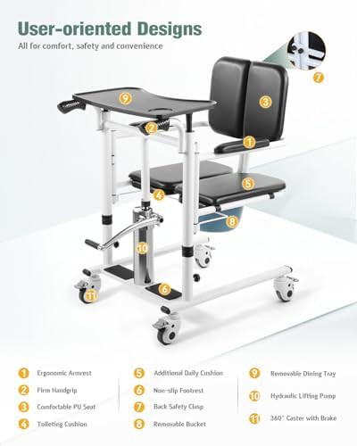 Four in one patient lift transfer chair — photo 4